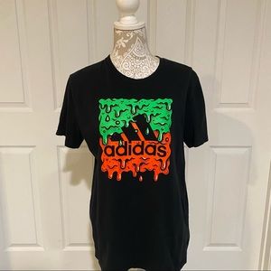 ADIDAS| Neon Red and green tee shirt